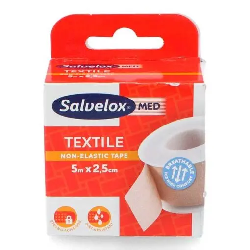 Salvelox Esparadrapo Textil Piel 5 M X 2,5 Cm