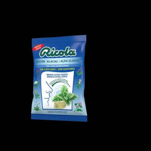 RICOLA BOLSA CARAMELOS ACCION GLACIAL MENTA EXTRA FUERTE 70 G