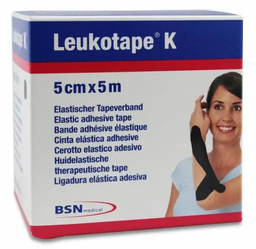 Leukotape K Cinta Autoadhesiva Elstica 5 cm x 5 m Color Negro
